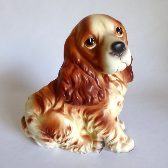 VINTAGE NAPCOWARE JAPAN CERAMIC CAVALIER KING CHARLES SPANIEL DOG VASE PLANTER - Picture 2 of 13